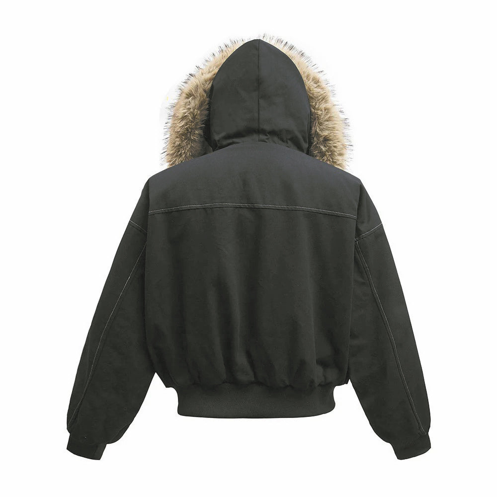 Faux Fur Lined | Hooded Puffer Jacket - Luxuryurbanwear