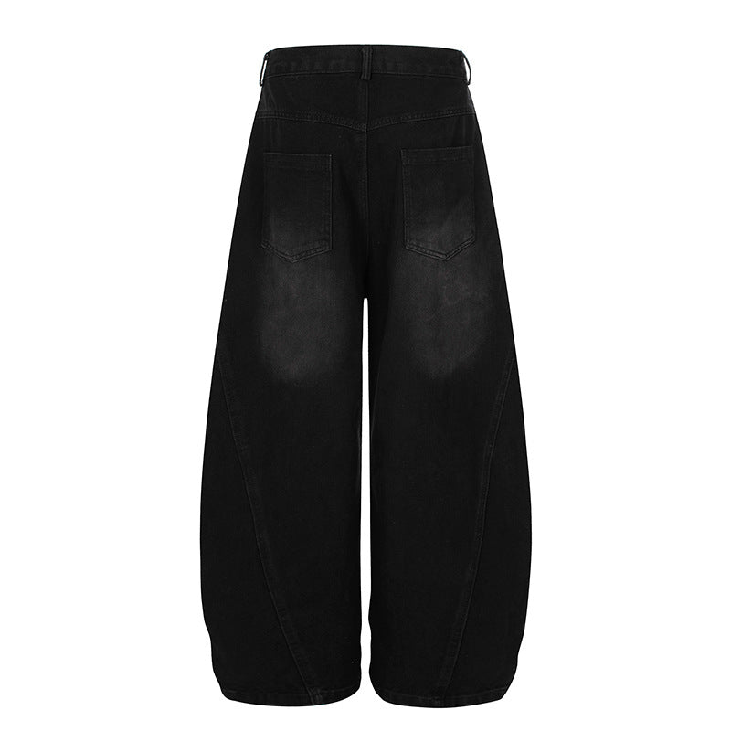 Wild Swerve | Leopard Inset Balloon Denim Pants - Luxuryurbanwear