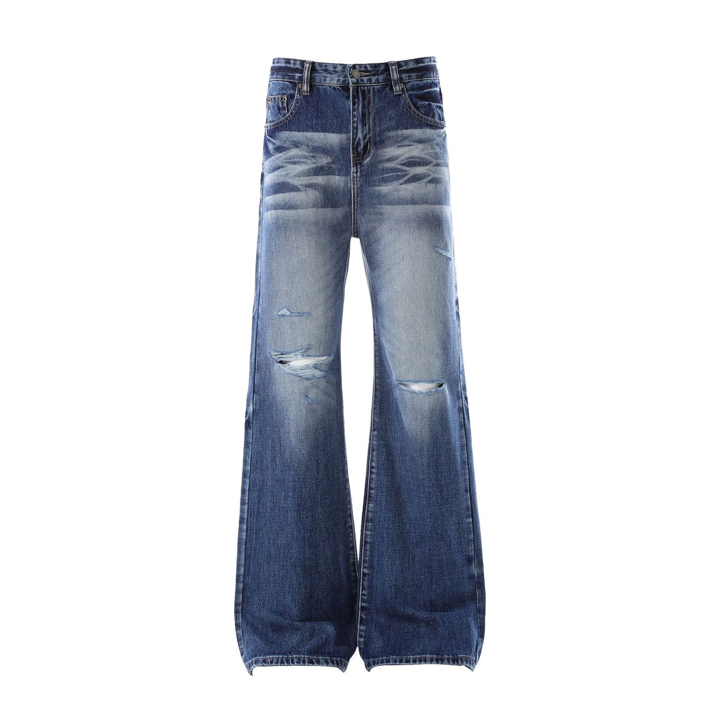Denim Ripped | Washed flares Jeans - Luxuryurbanwear