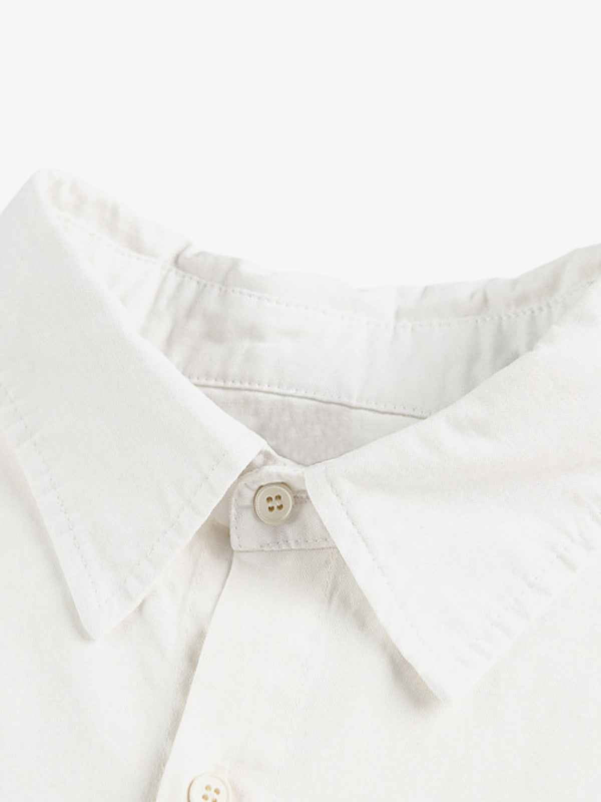 Fun Distressed Raw-Edge Printed Long-Sleeved Shirt