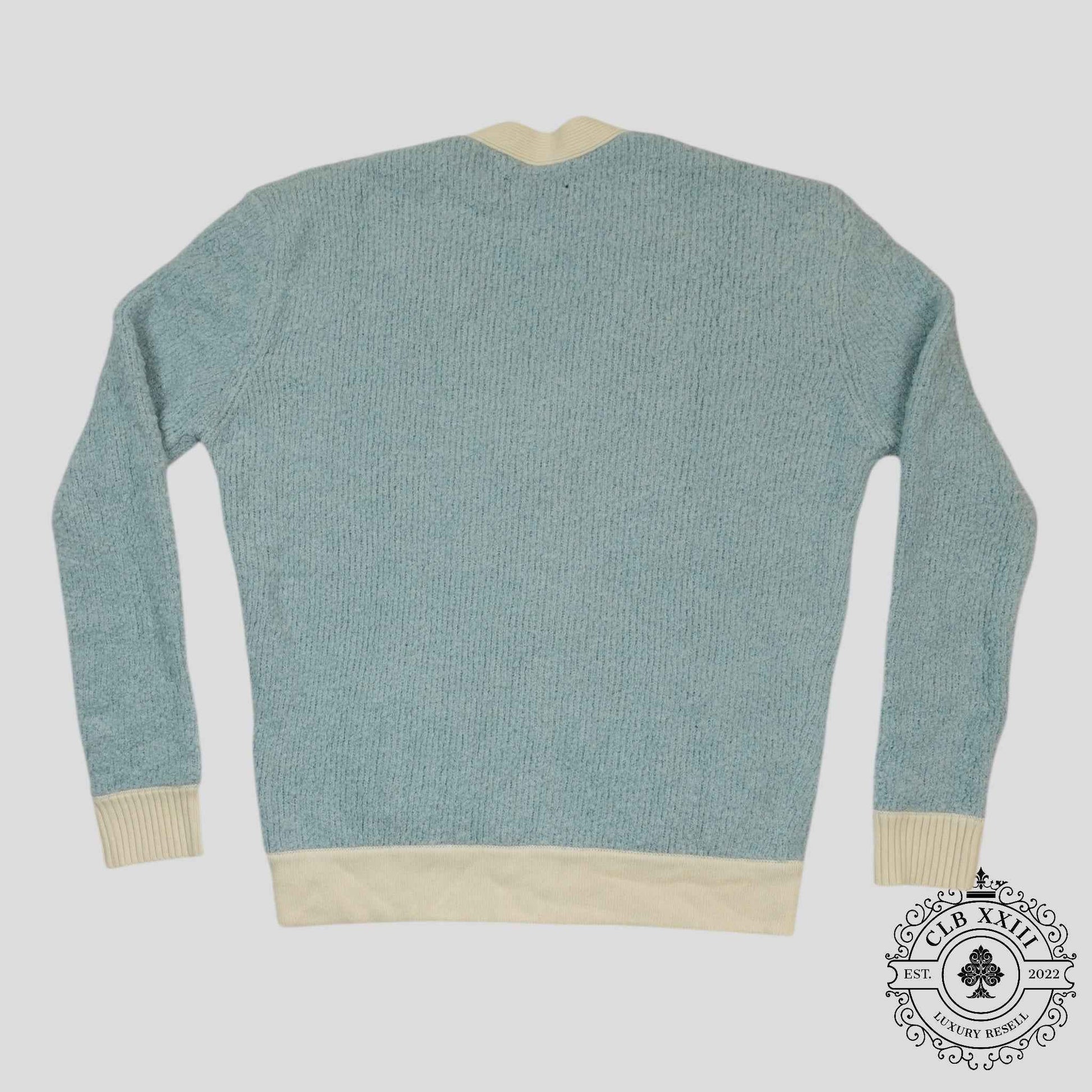 Amiri Fuzzy Wool Cardigan in Blue