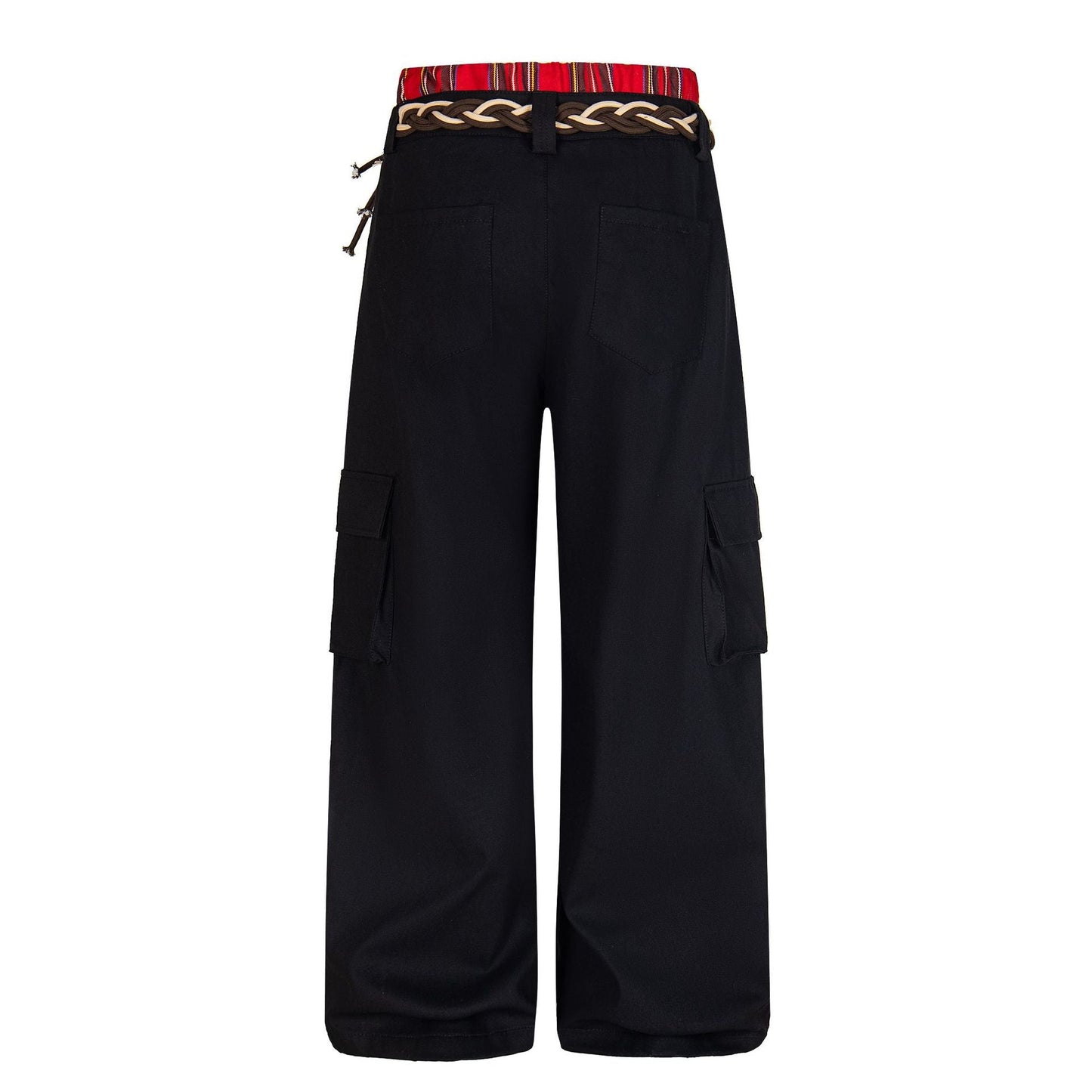 Plaid Waist Detail | Cargo Pants - Luxuryurbanwear
