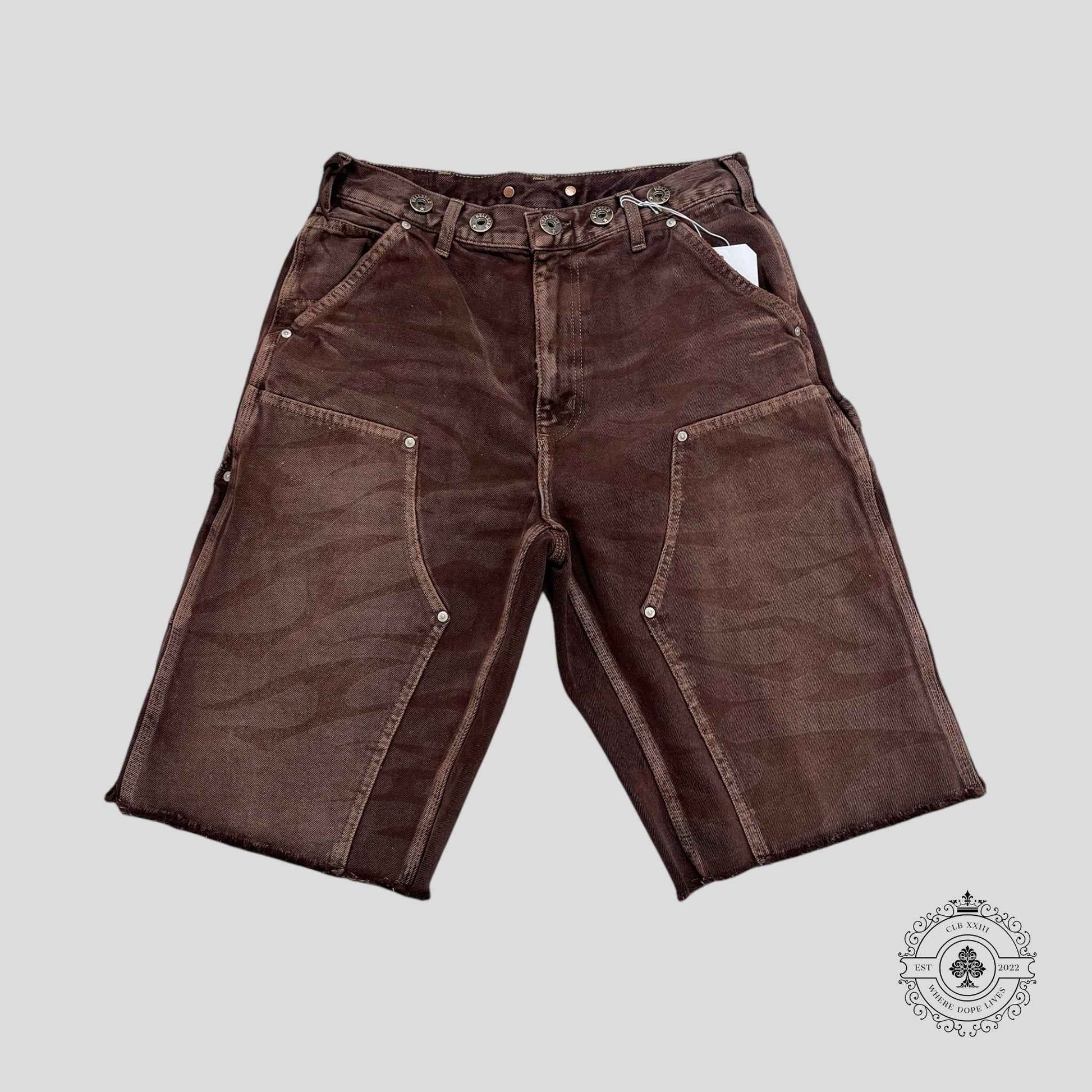 Hellstar Denim Shorts in Brown