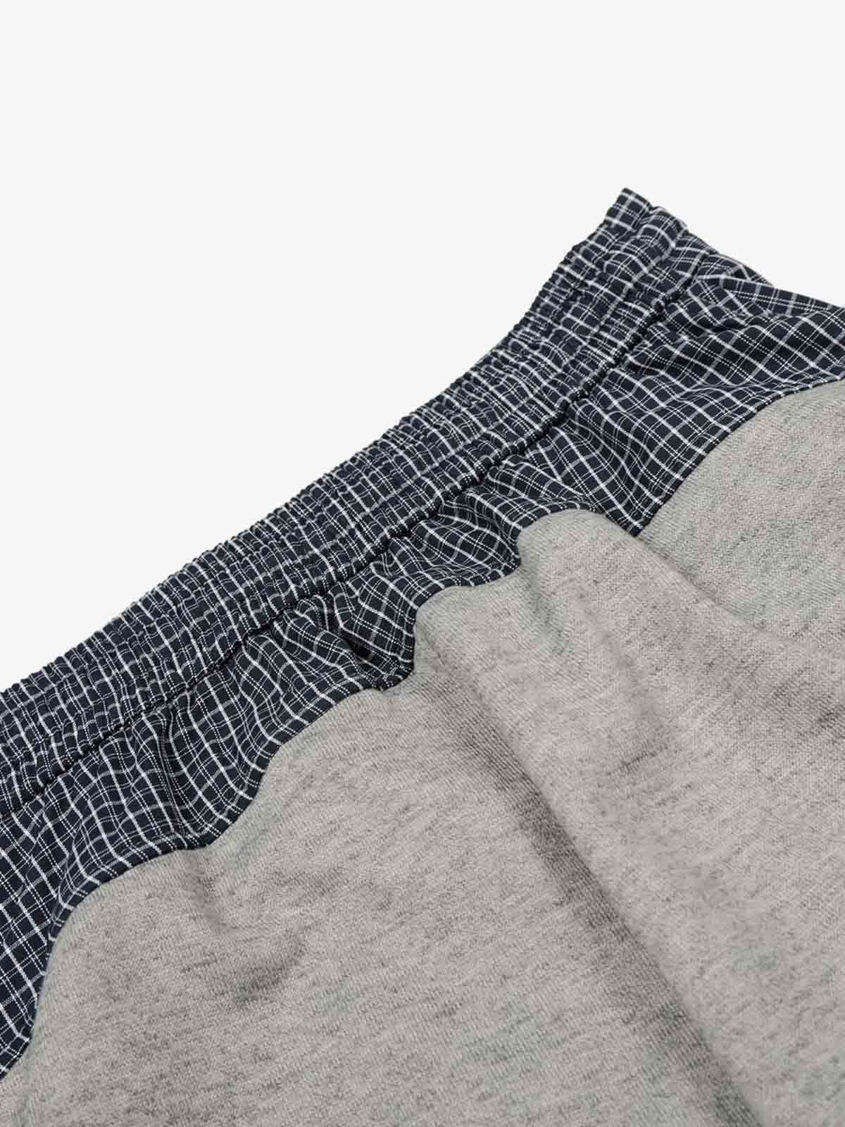 Contrast Check Waist Wide Leg Drawstring Sweatpants - Luxuryurbanwear