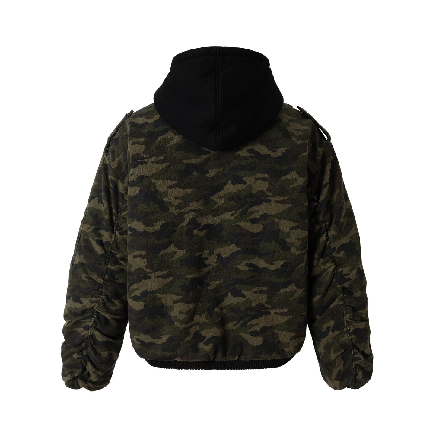 Camo Distressed | Metal Button Coat - Luxuryurbanwear