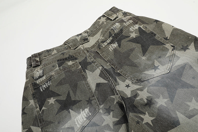 Camouflage | Machete RO Star Wide-Leg Jeans - Luxuryurbanwear