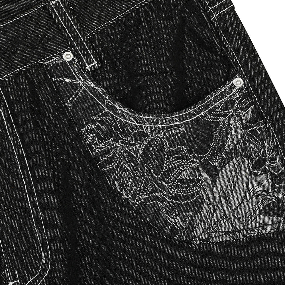 High Street Embroidery | Hip-Hop Jeans - Luxuryurbanwear