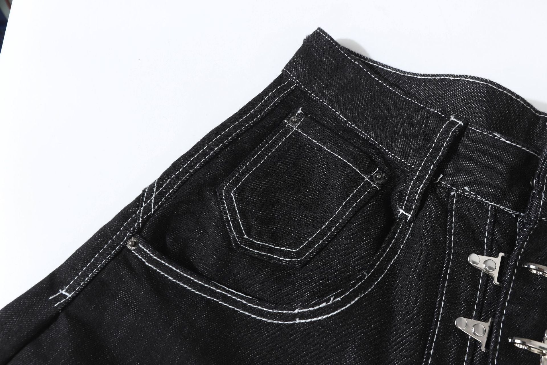 Metal Button Raw | Baggy Barrel Jeans - Luxuryurbanwear