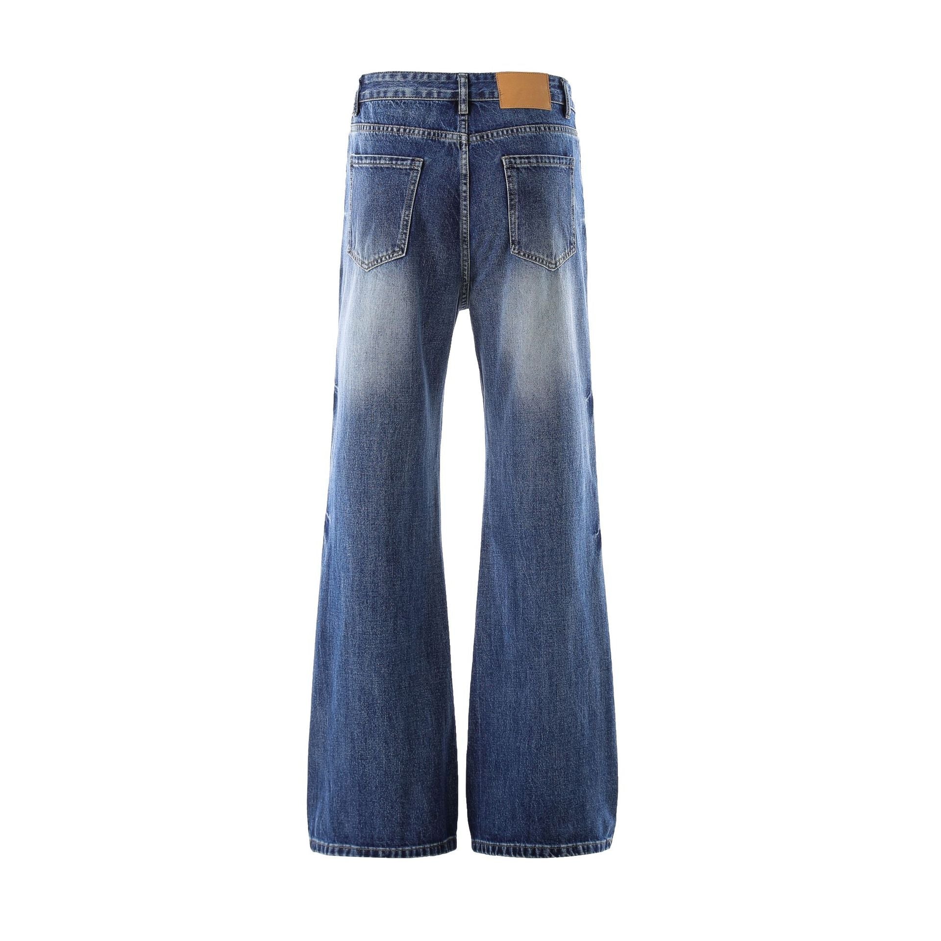 Denim Ripped | Washed flares Jeans - Luxuryurbanwear