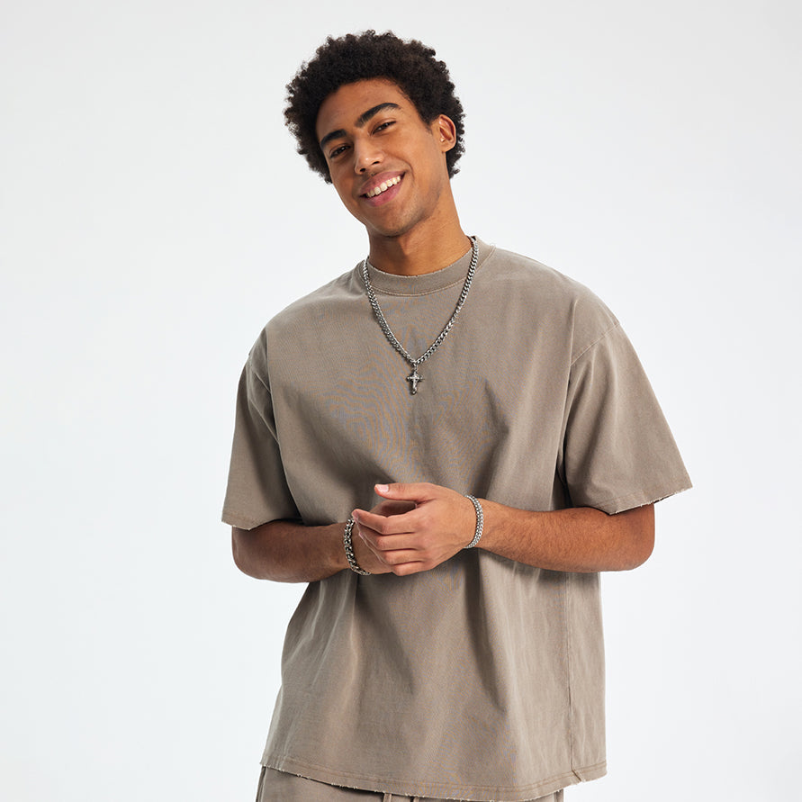 Washed Edge Distressed | Basic T-Shirt - Luxuryurbanwear