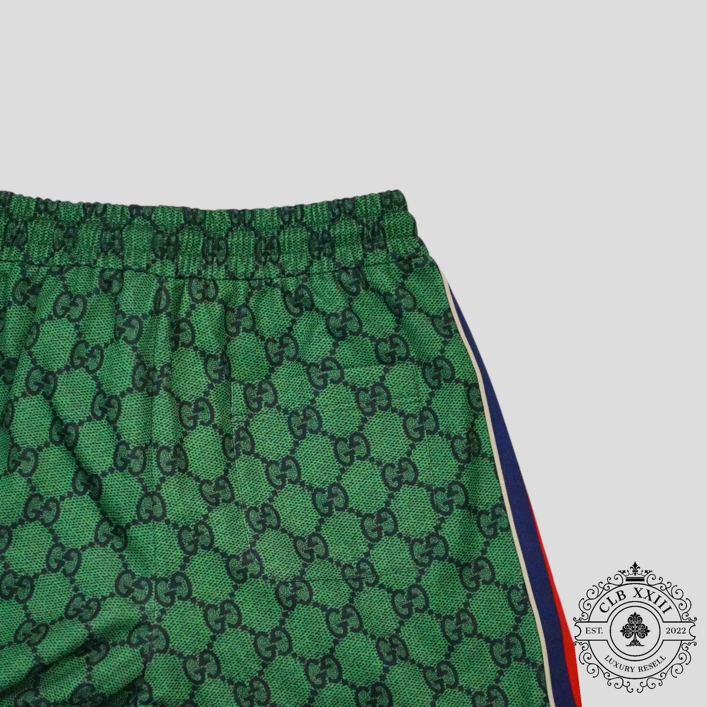 Gucci GG Jacquard Track Pants in Green/Navy Blue