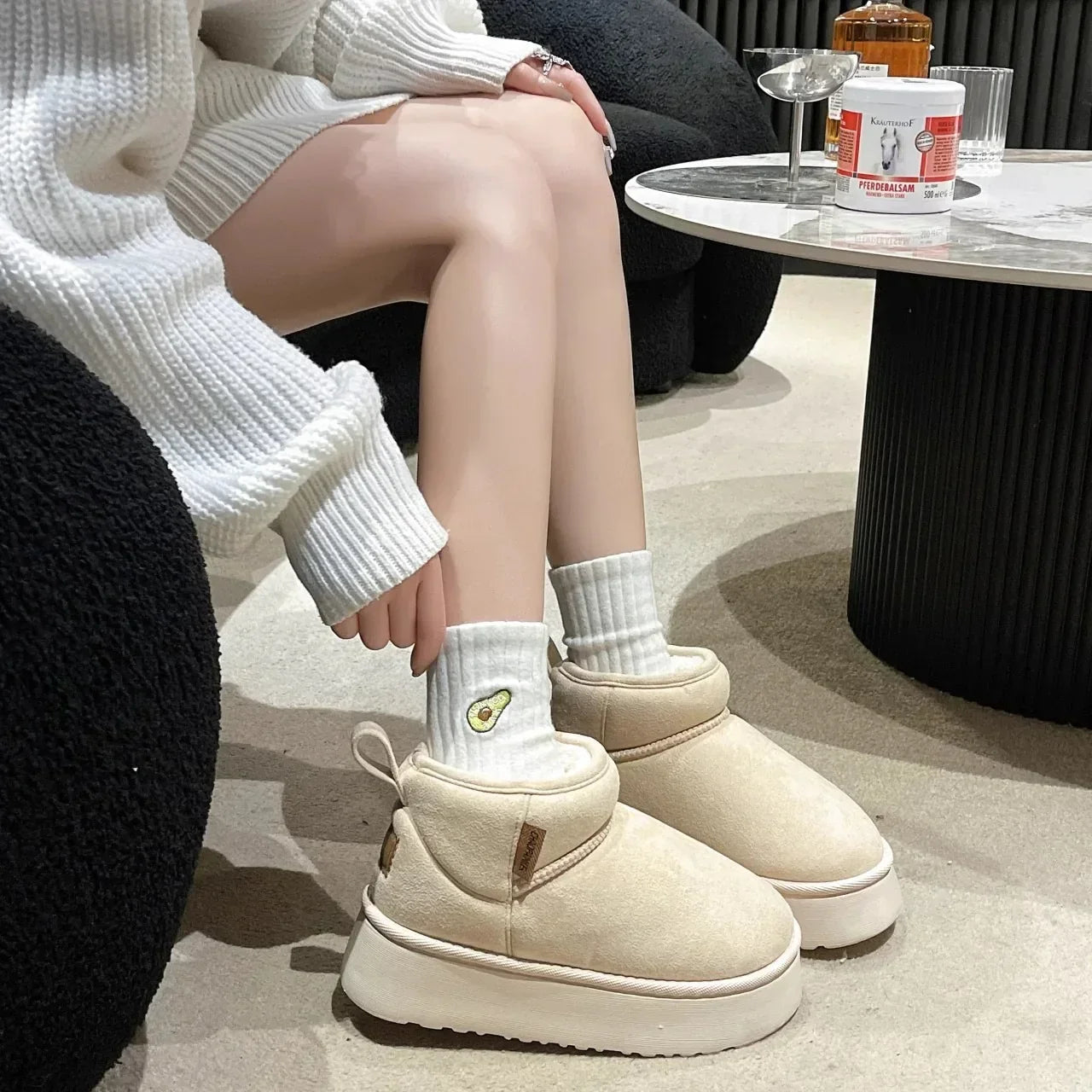 Retro Versatile Fashion Cotton Shoes Women's Anti slip Snow Shoes - Luxuryurbanwear