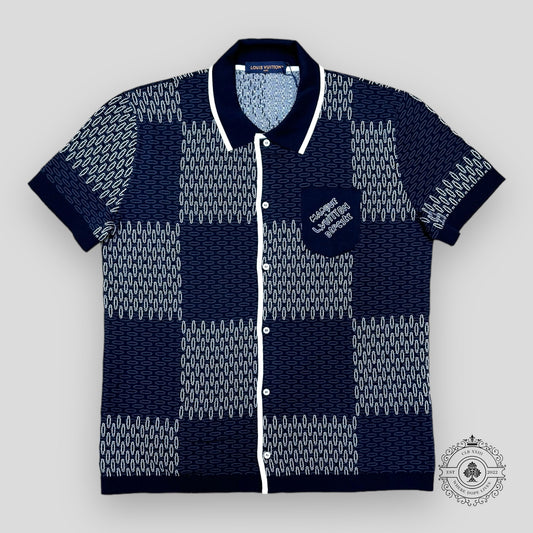 Louis Vuitton Damier Jacquard Quilted Cotton Button Up Shirt