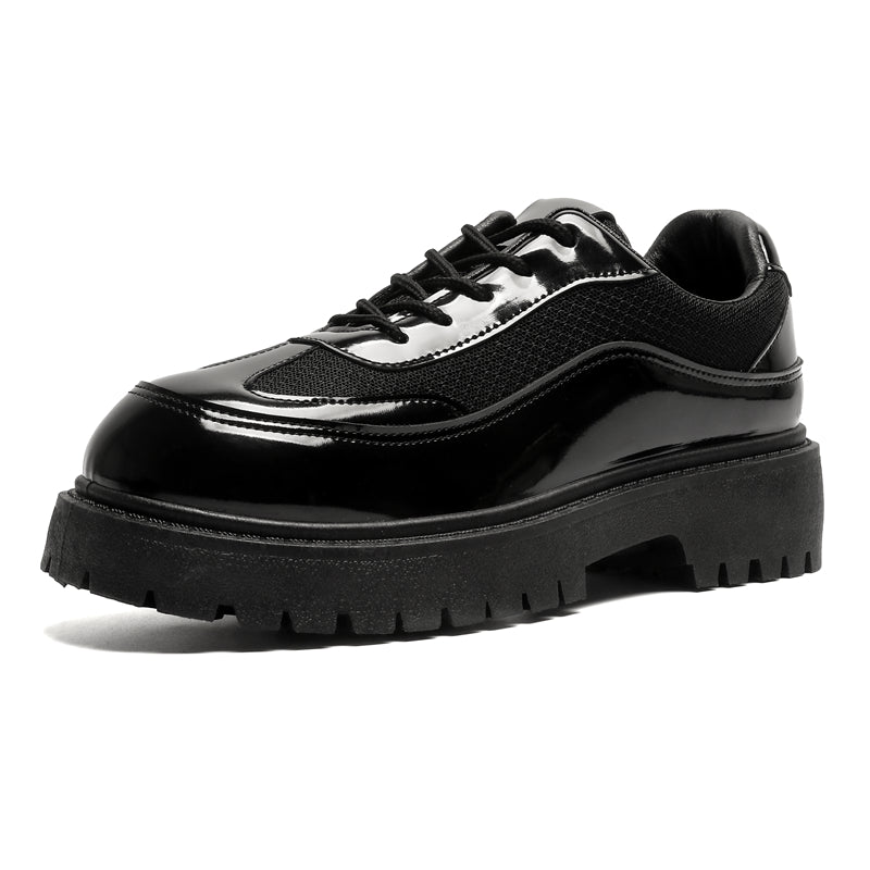 MLB LTHR-22 Glossy Platform Boots - Luxuryurbanwear