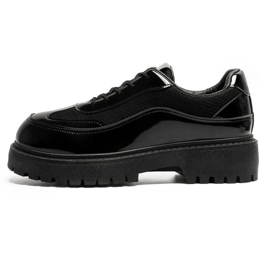 MLB LTHR-22 Glossy Platform Boots - Luxuryurbanwear
