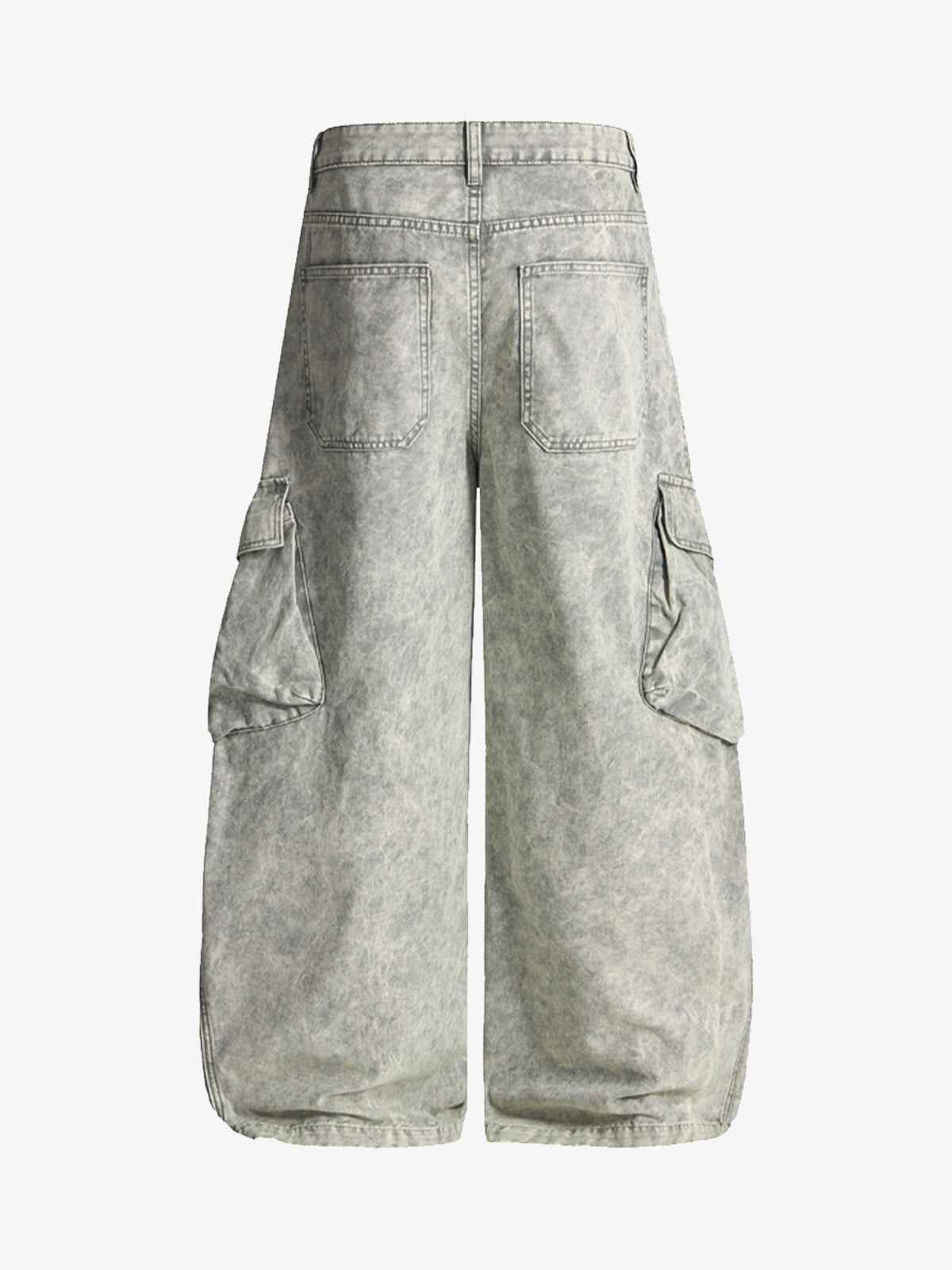 Vintage Washed Multi-Pocket Barrel Jeans
