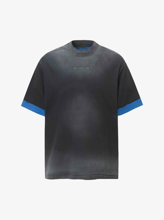 Vintage Distressed Washed Gradient Short-Sleeved T-Shirt