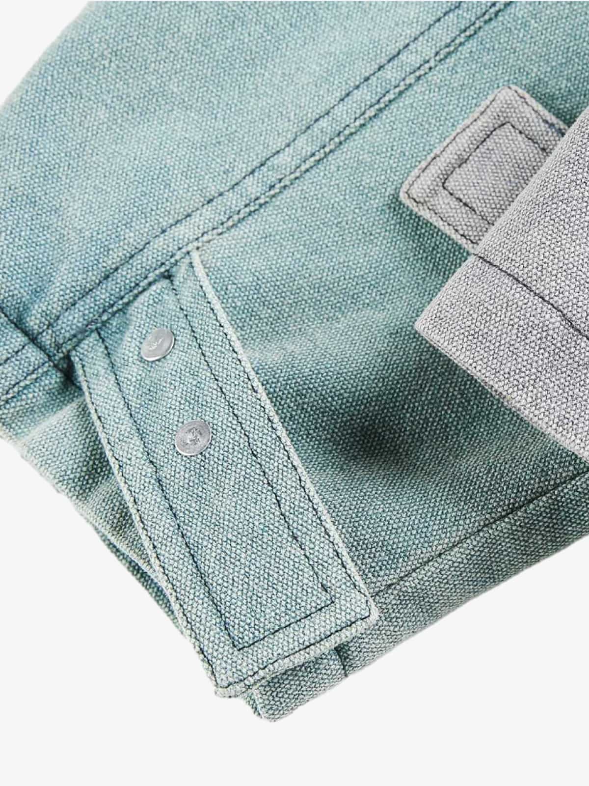 High Street Multi-Pocket Color-Block Patchwork Work Jacket - Luxuryurbanwear