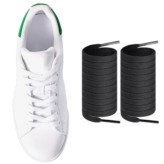 Endoto ShoeLaces for Adidas Stan Smith Flat Shoe Laces Replacement Laces for Sneaker Shoes(BlackSize:55Inch)