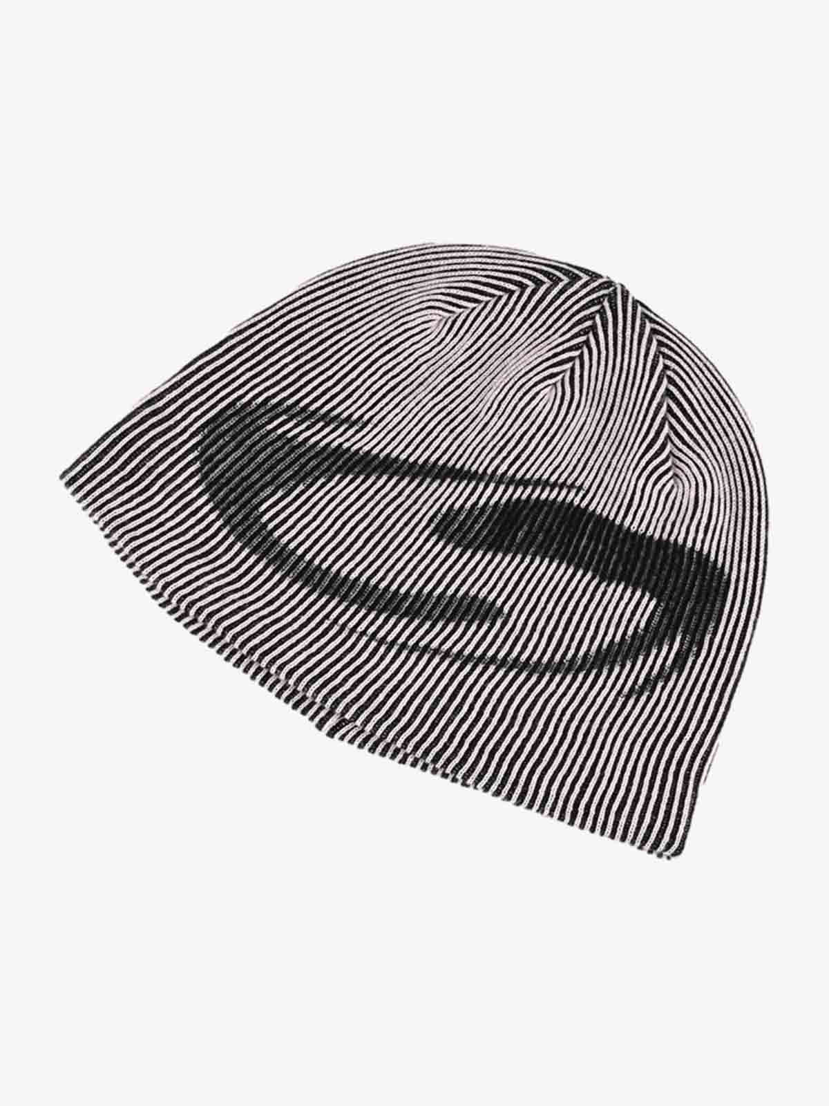 Retro High-Street Striped Graphic Knit Beanie - Luxuryurbanwear