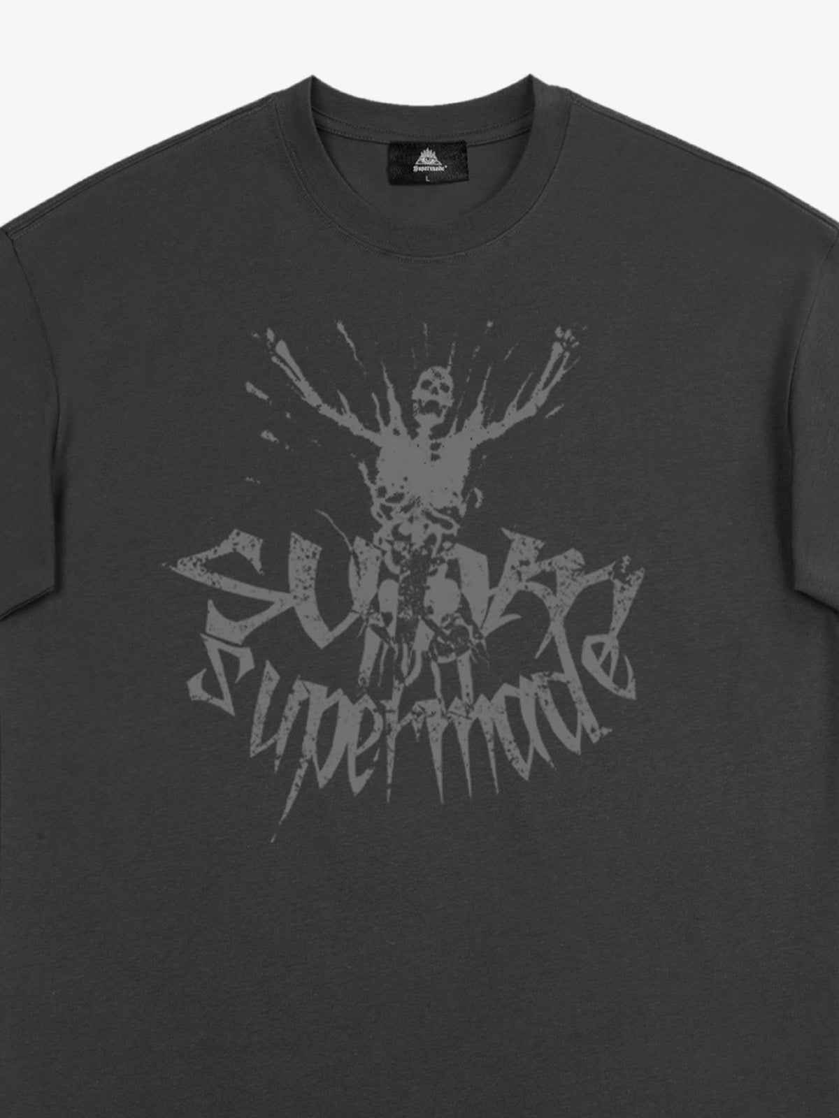 Gothic Skull Distressed Letter T-Shirt
