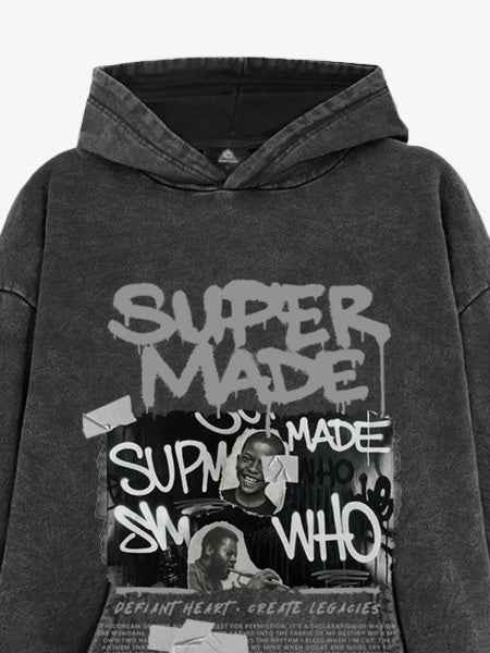 Trendy Retro Graffiti Character Hoodie