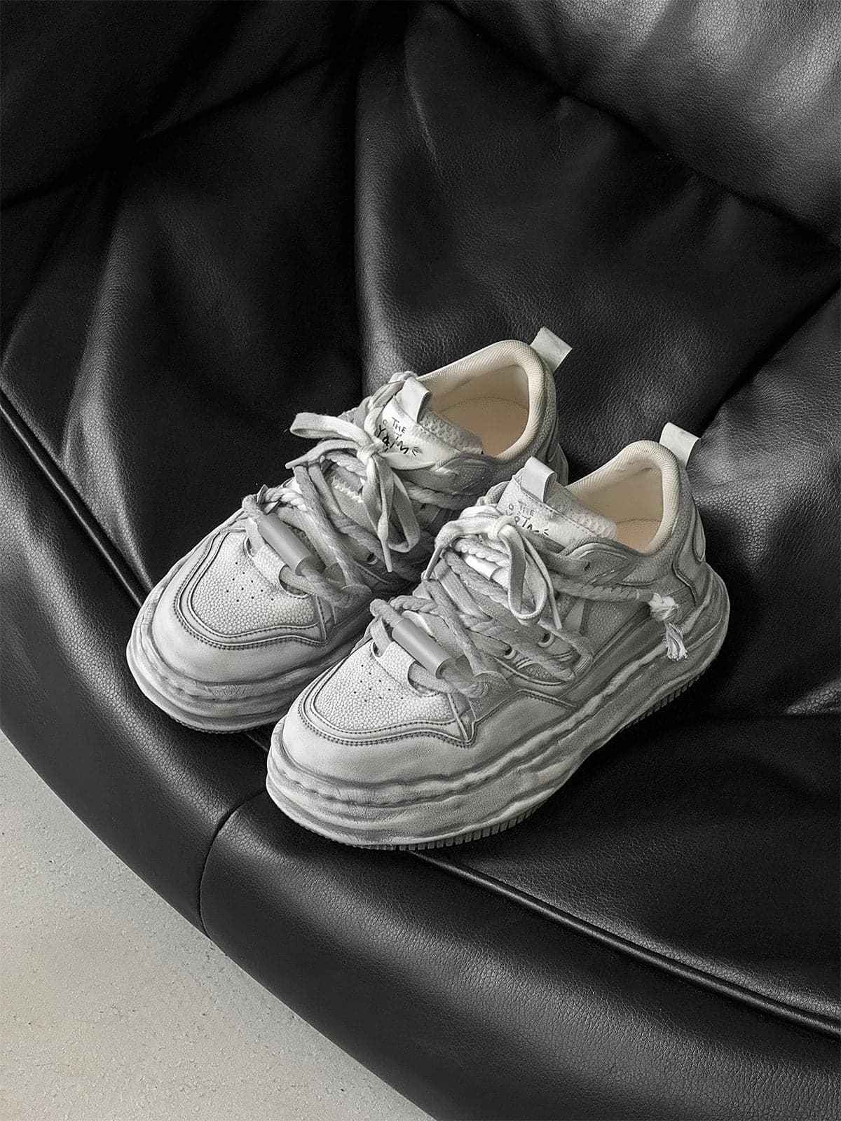 Deconstructed Distressed Chunky Street Sneakers - 2521