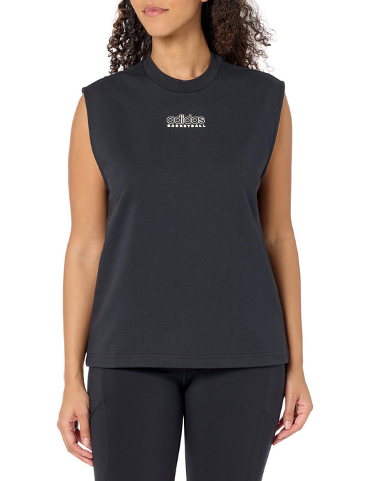adidas Womens Select Sleeveless Top Black/White Medium