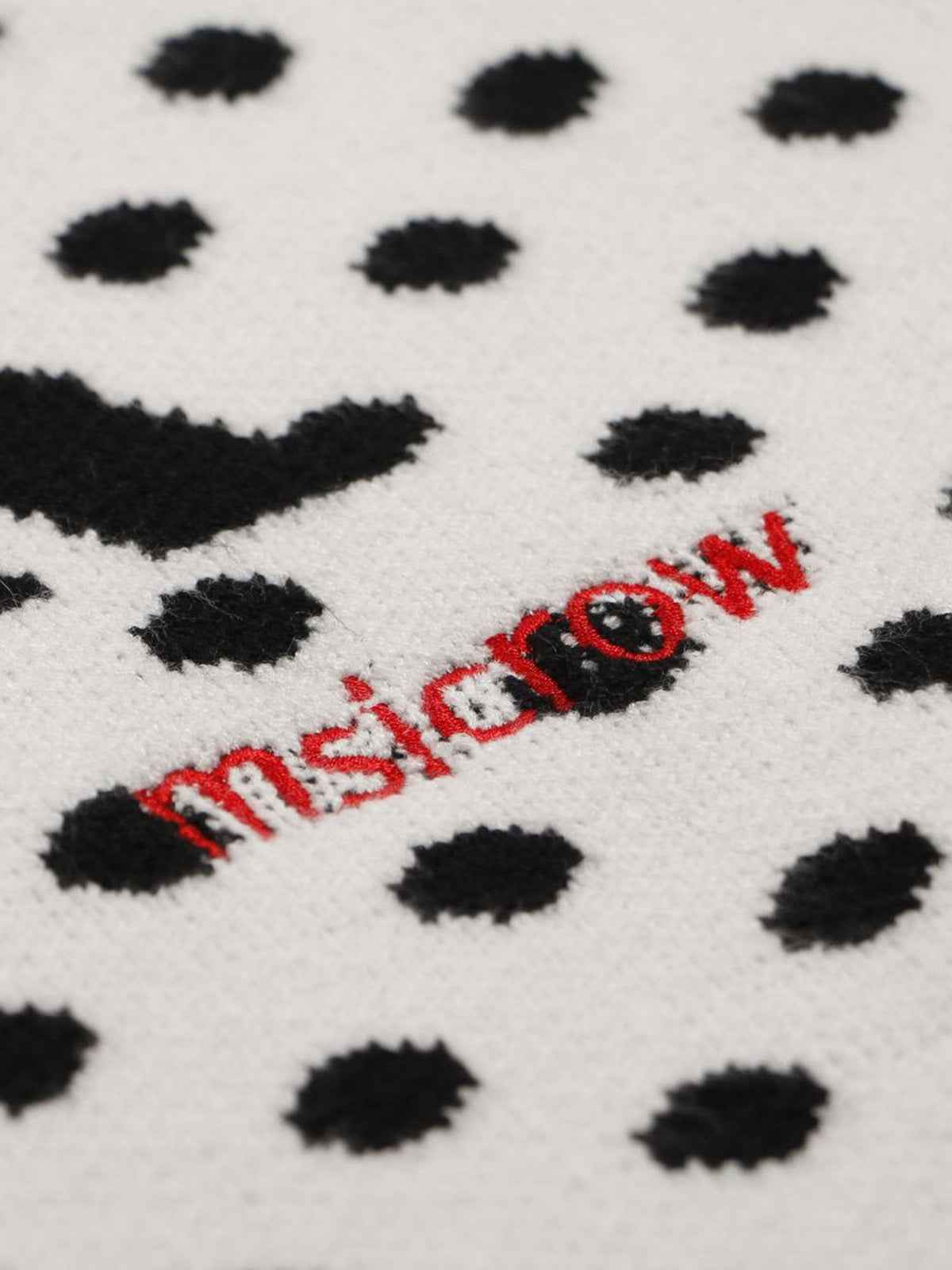 Retro Polka Dot Letter Jacquard Loose Knit Sweater