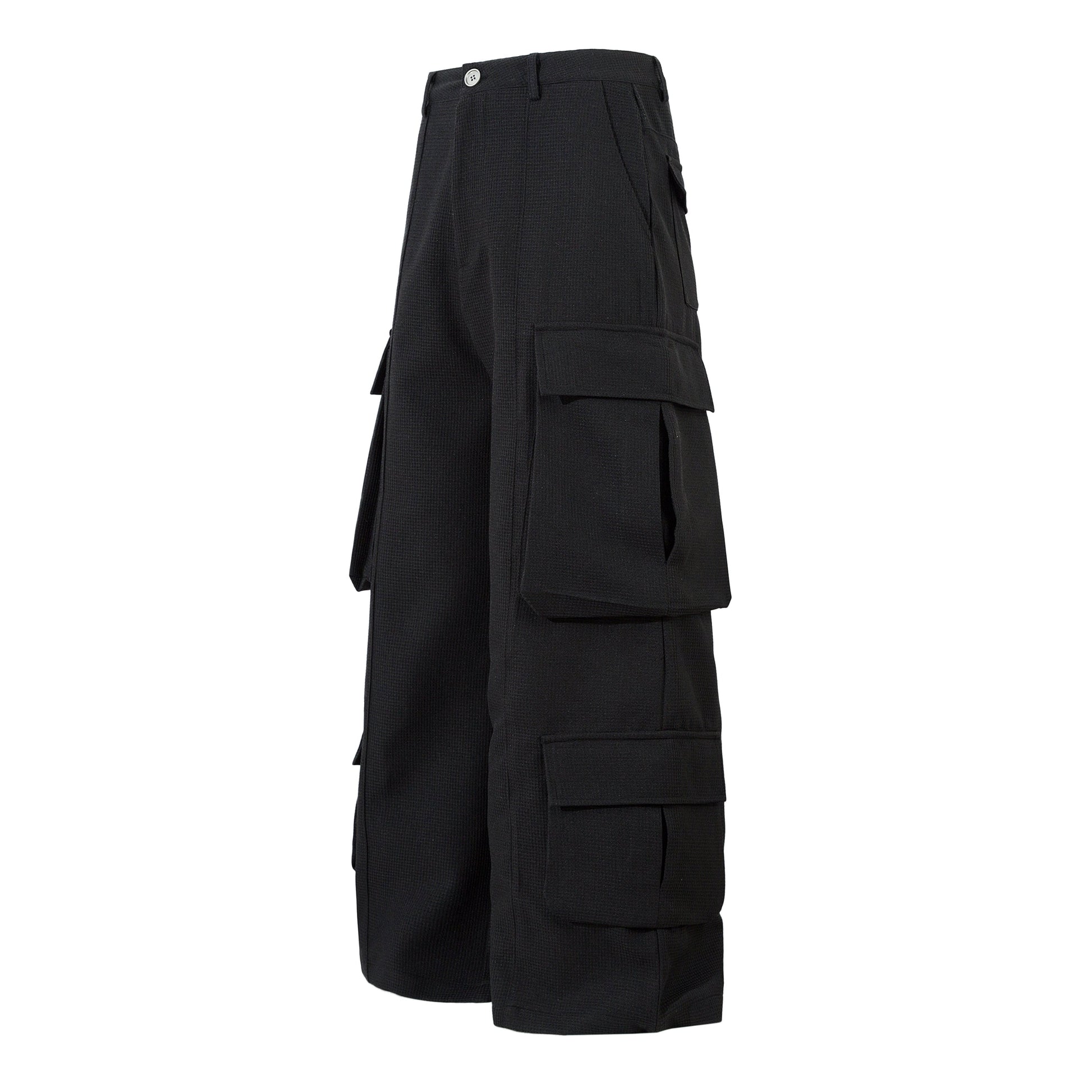 Unisex Multi-Pocket Wide Cargo Pants - Luxuryurbanwear