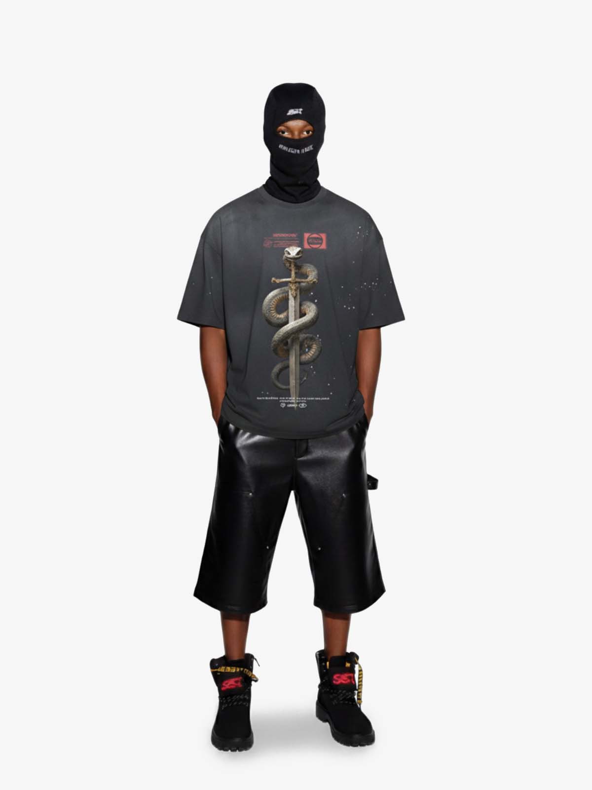 Snake and Sword Graphic T-Shirt - Luxuryurbanwear