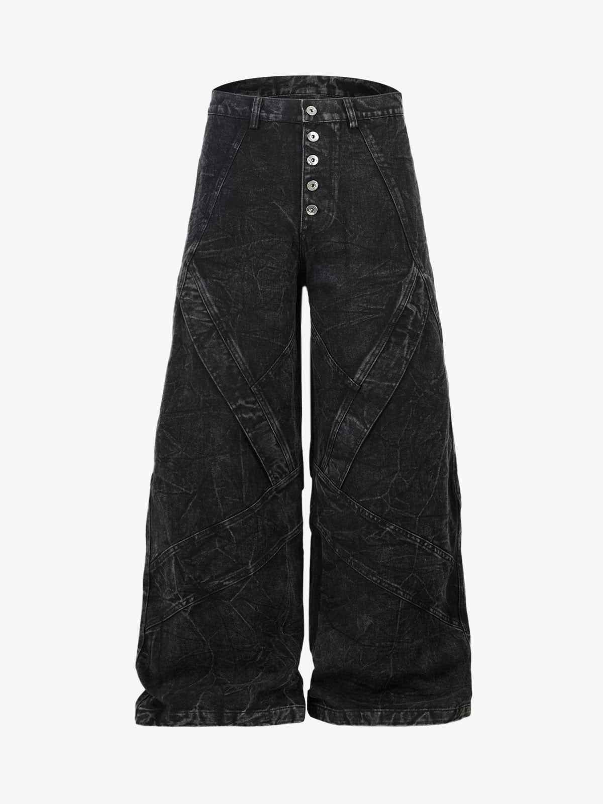 High Street Functional Structured Design Tie-Dye Baggy Jeans