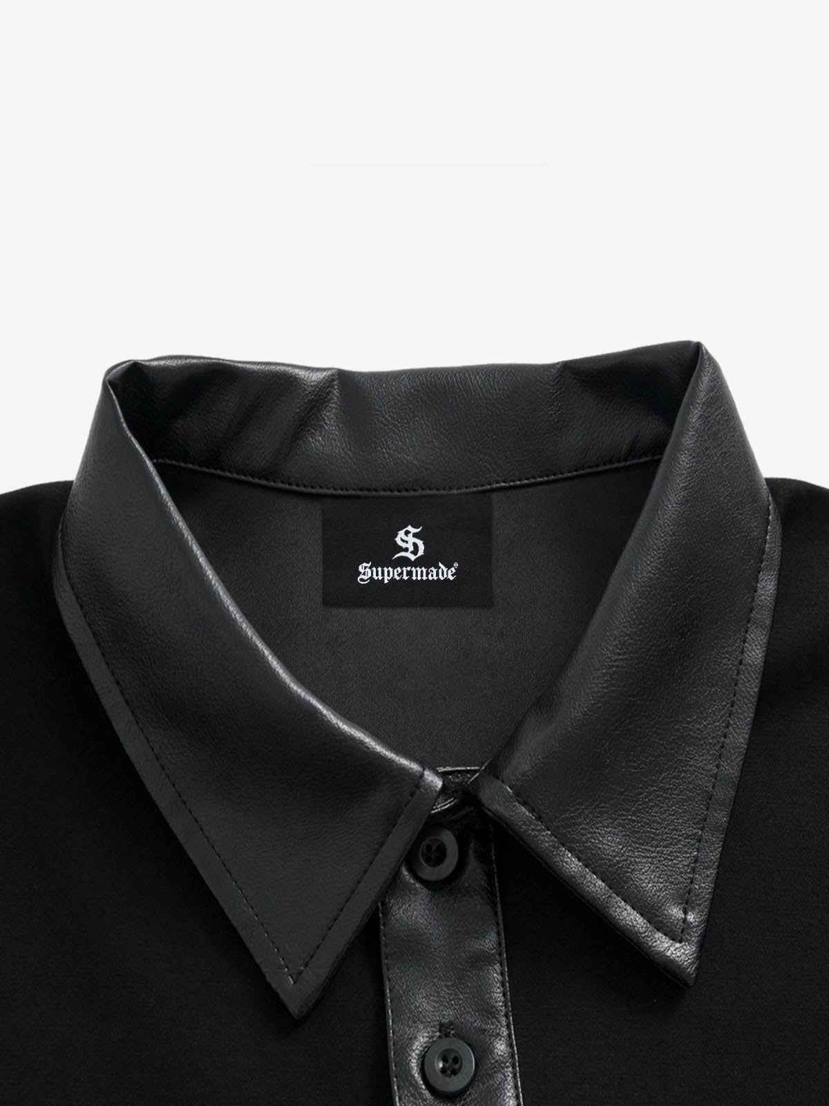 Motorcycle Style Lapel Polo Long Sleeve T-Shirt