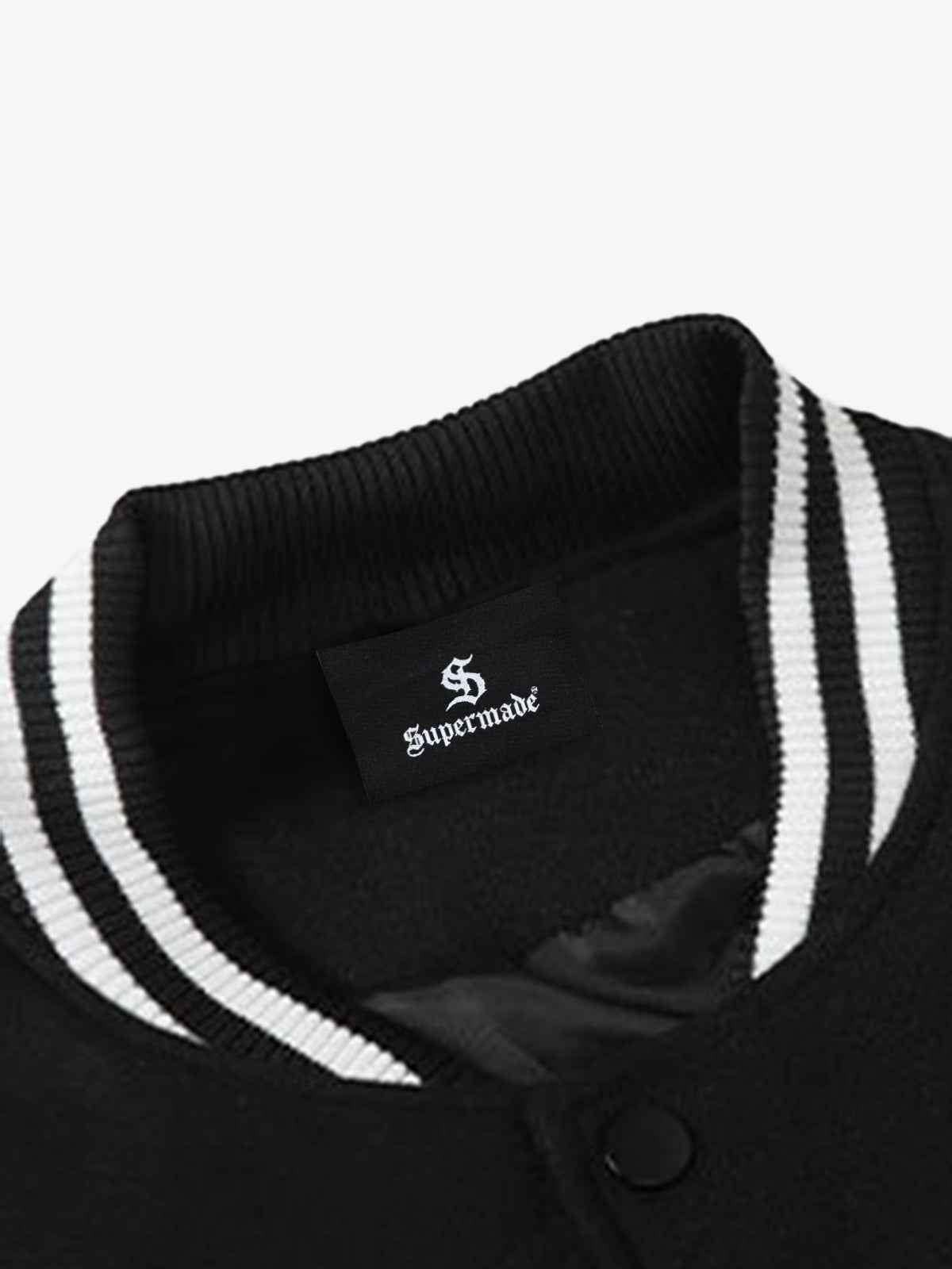 Apple Flocking Embroidered Baseball Jacket - 2506