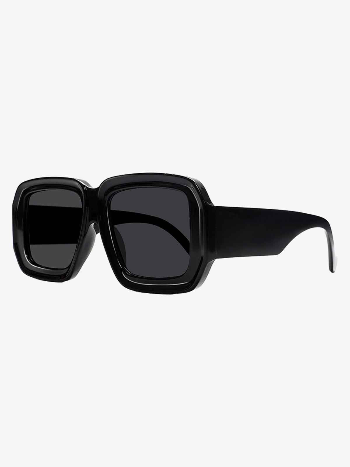 Retro Square Frame Wide Temple Sunglasses