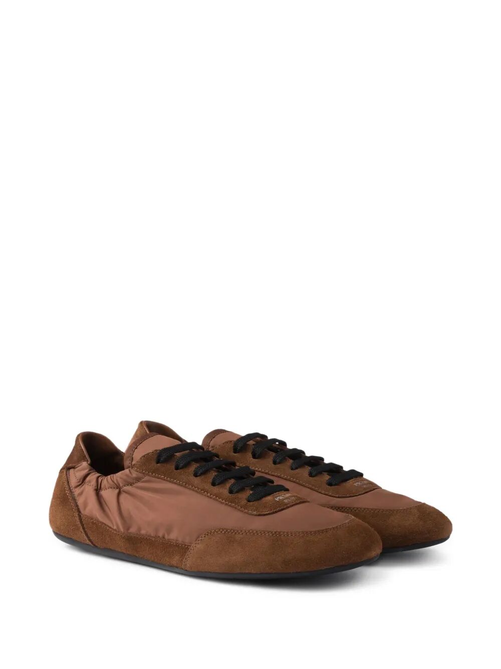Prada Women Collapse Re-Nylon And Suede Sneakers