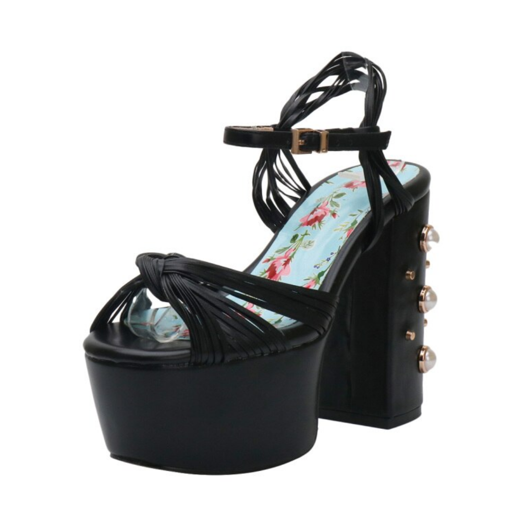 Sharif Women's Vintage Fashion Platform Heels - Luxuryurbanwear
