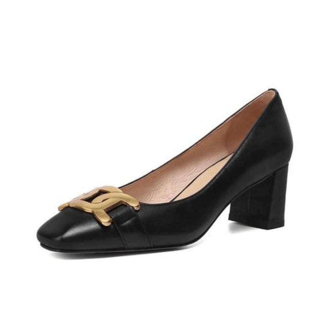 USS Shoes Cristy Women's Elegant Leather Pumps Black Shoes