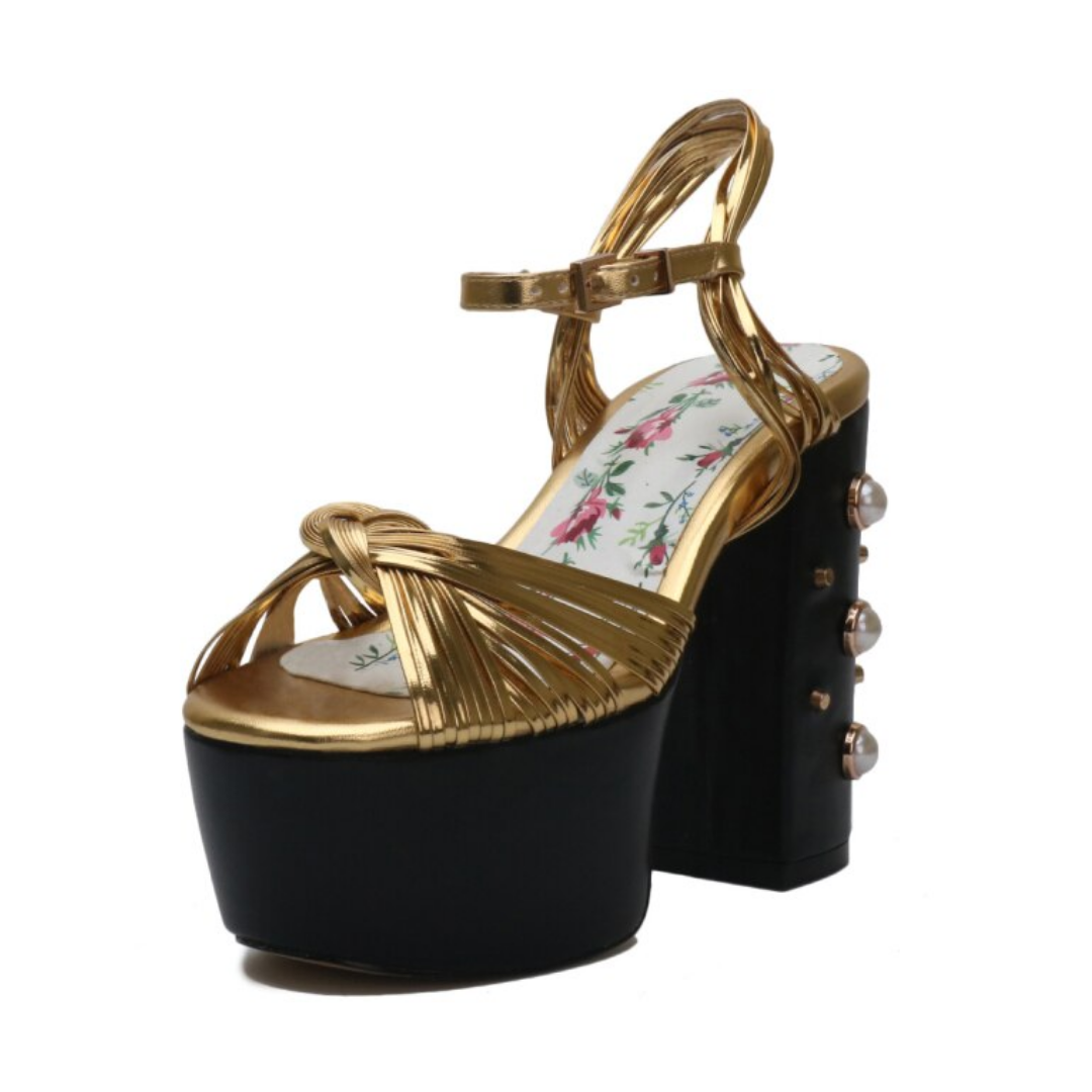 Sharif Women's Vintage Fashion Platform Heels - Luxuryurbanwear