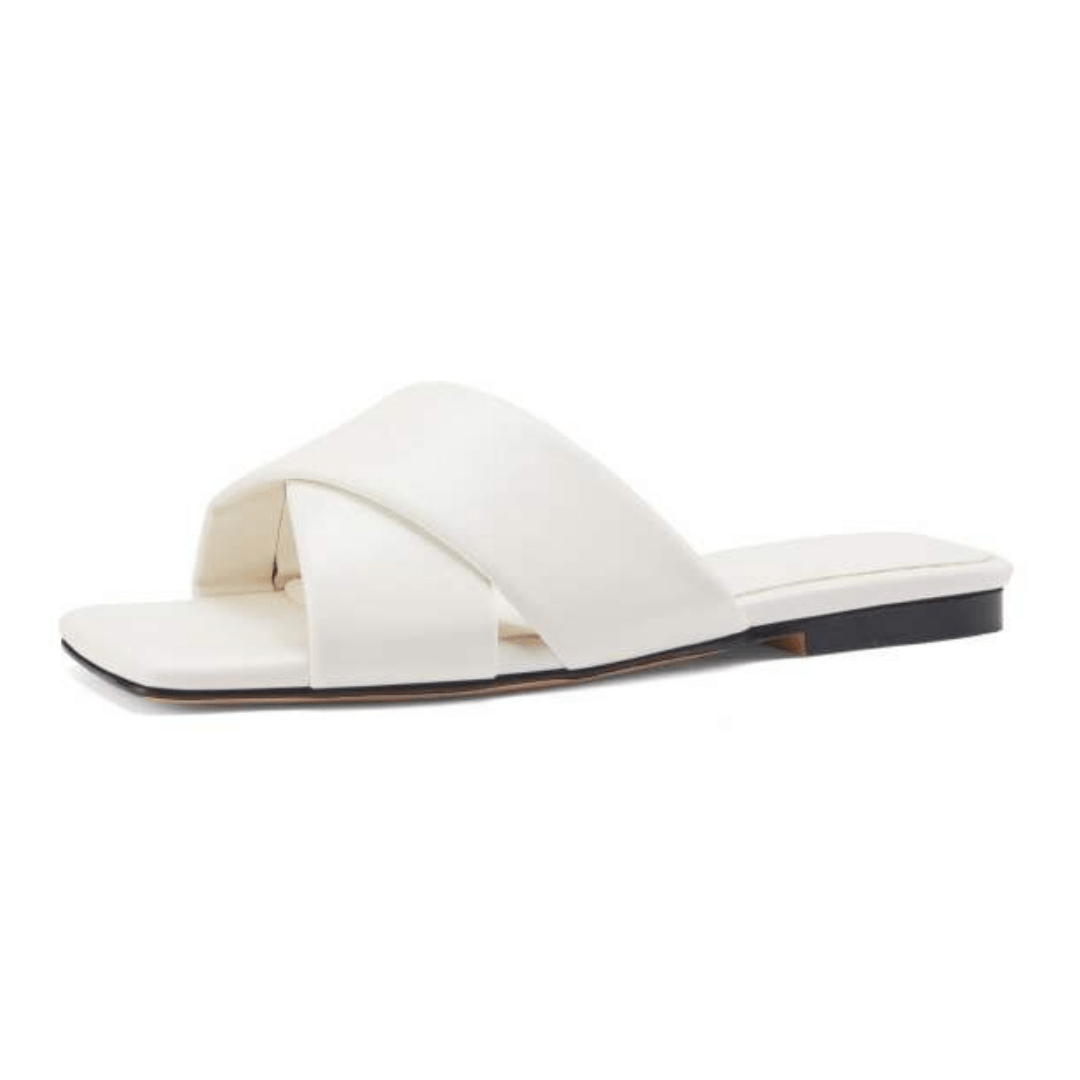 Gal Women's Leather Flat Black Sandal