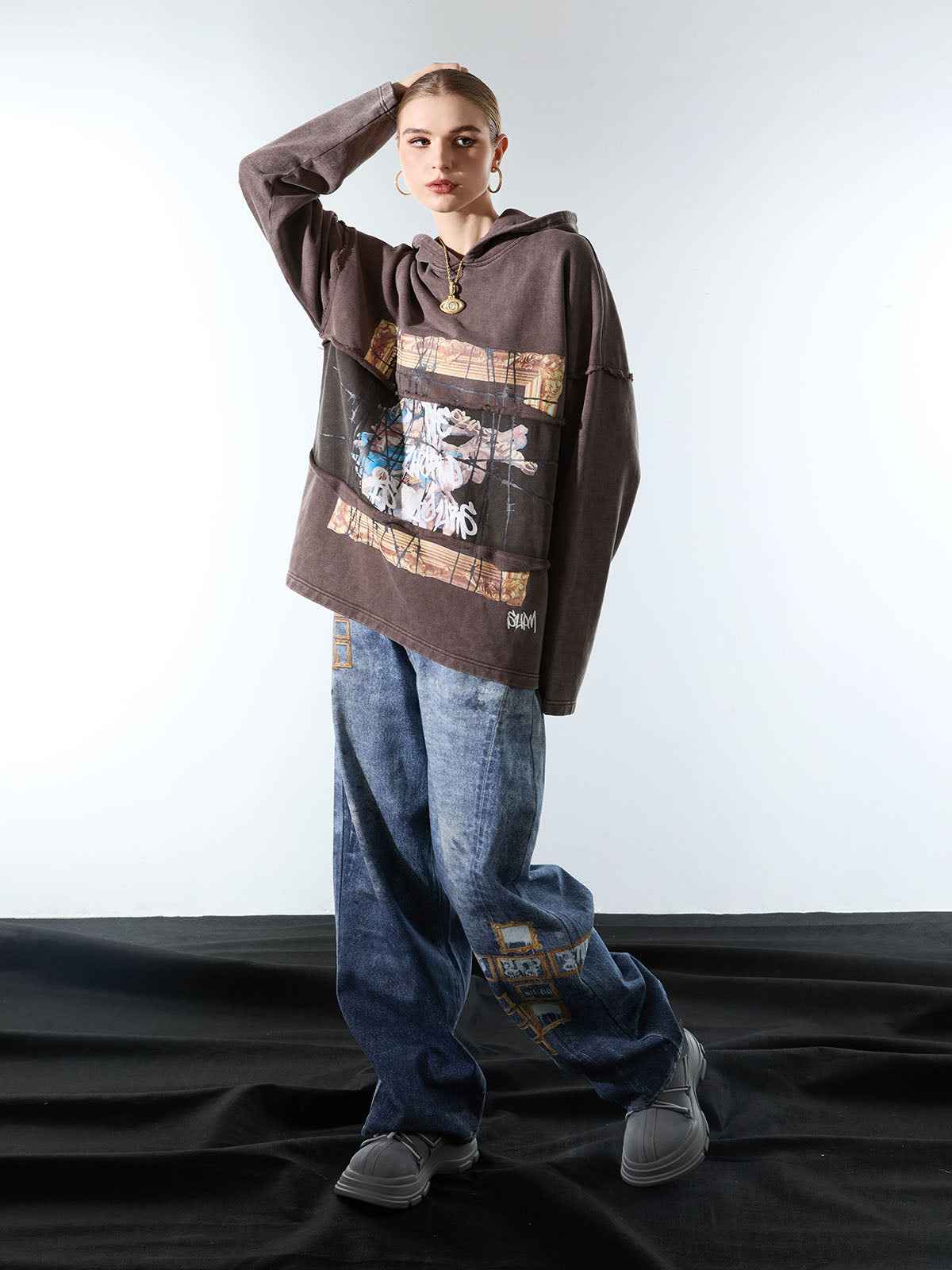 Distressed Thorn Destruction Painting Hoodie