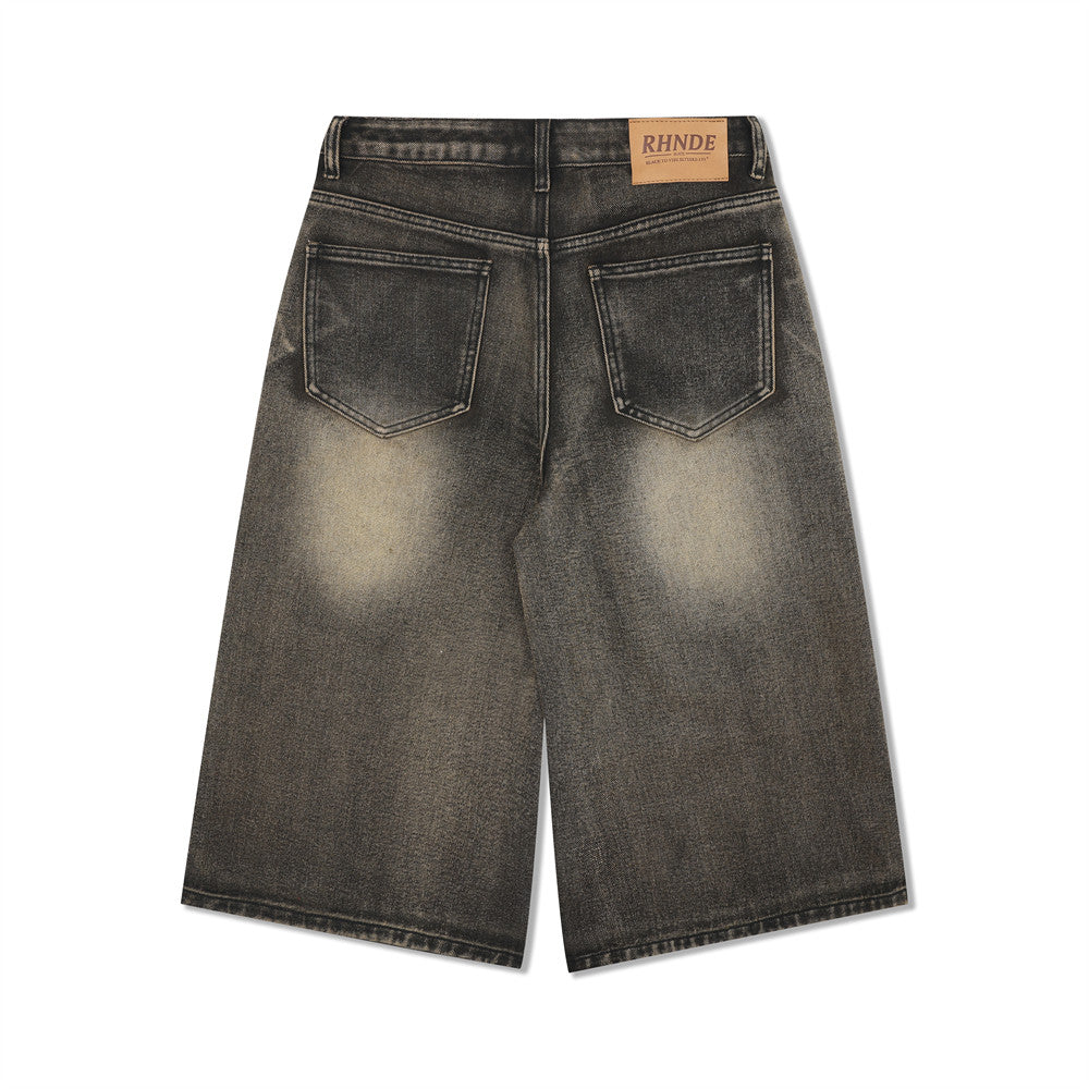 Acid Wash Knee-Lenght Jorts - Luxuryurbanwear