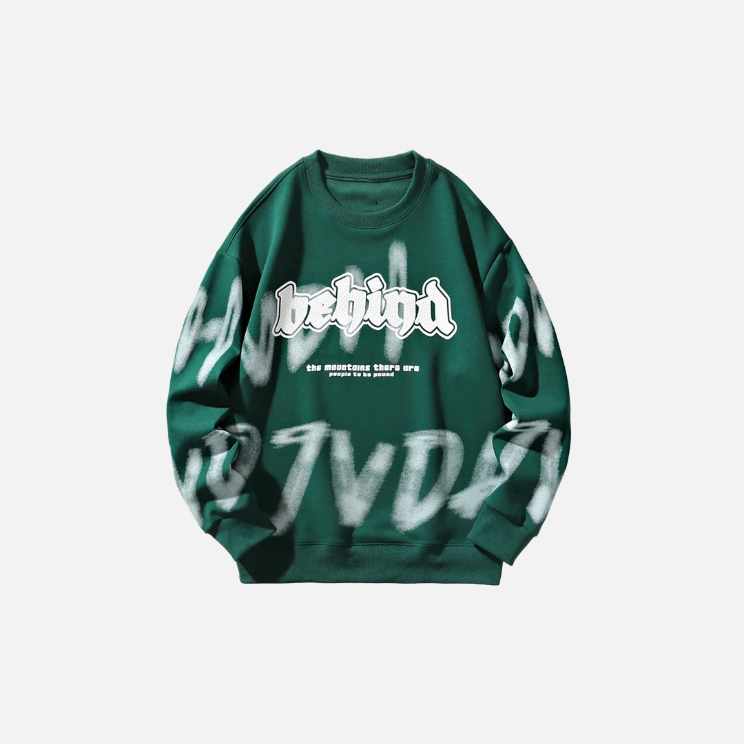 Cozy Letter Print O-Neck Loose Fit Sweatshirt - Luxuryurbanwear