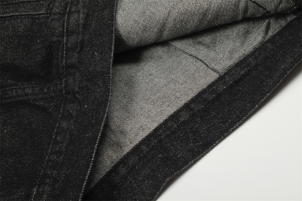 Pleated Denim | Metal Button Jacket - Luxuryurbanwear