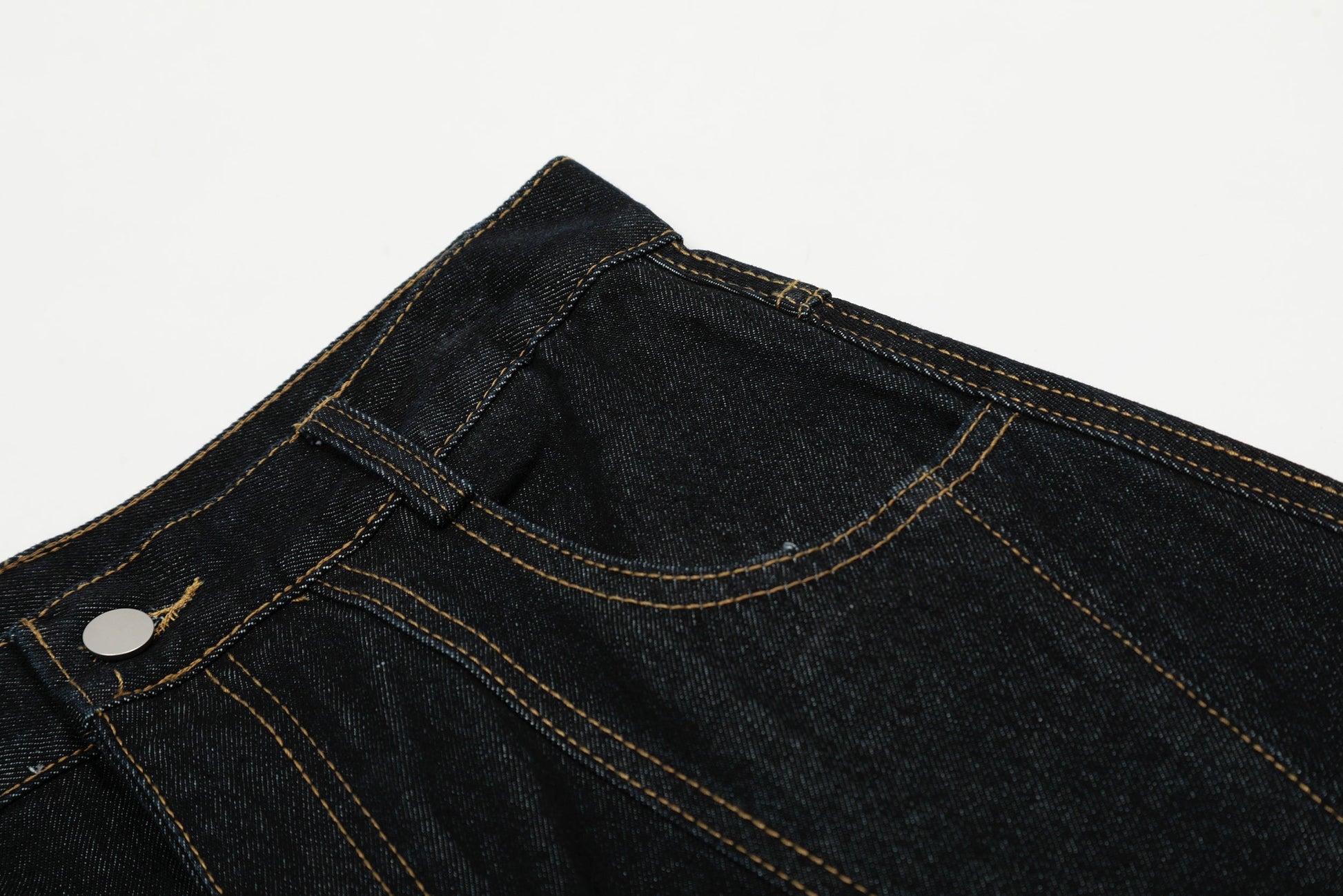 Gingham Tie Barrel Baggy Jeans - Sculptural Gingham Detail Denim | LuxuryUrbanwear - Luxuryurbanwear