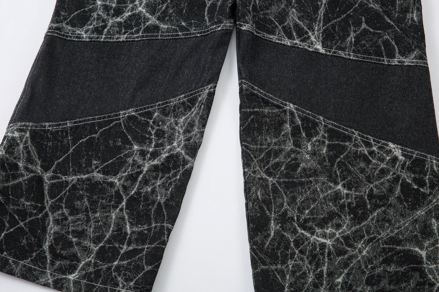 Cracked Panel Washed | Wide Jeans
