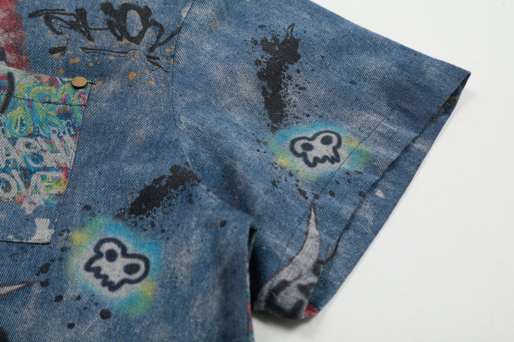 Vintage Graffiti | Denim Shirt - Luxuryurbanwear