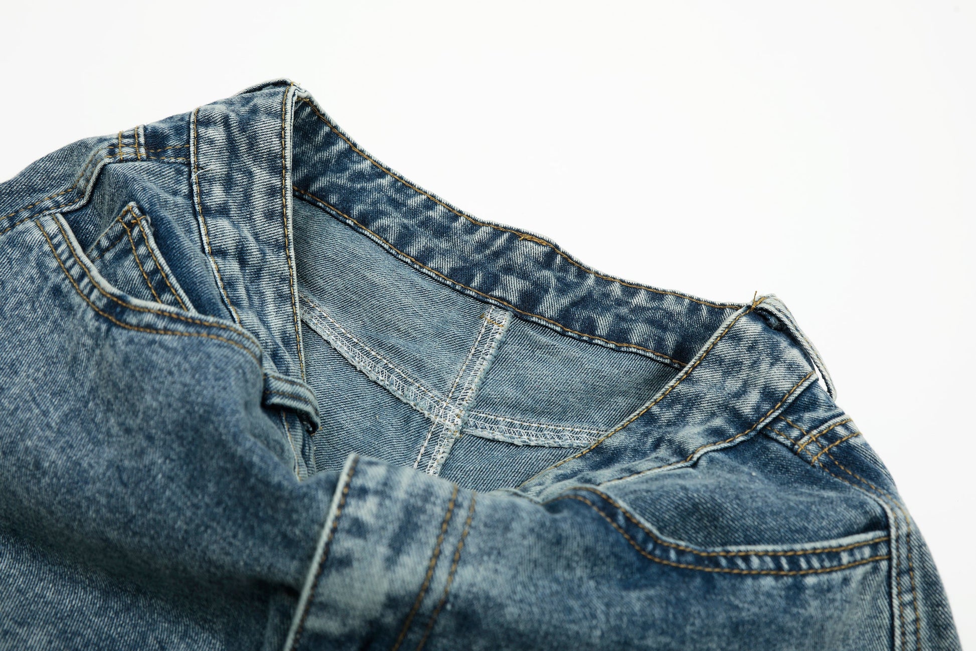 Star Stitching Washed | Wide Jeans - Luxuryurbanwear