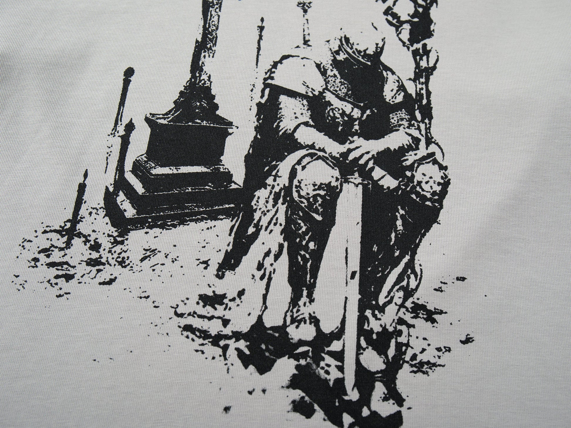 Gothic Knight Print | Layered Long Sleeve T-Shirt - Luxuryurbanwear