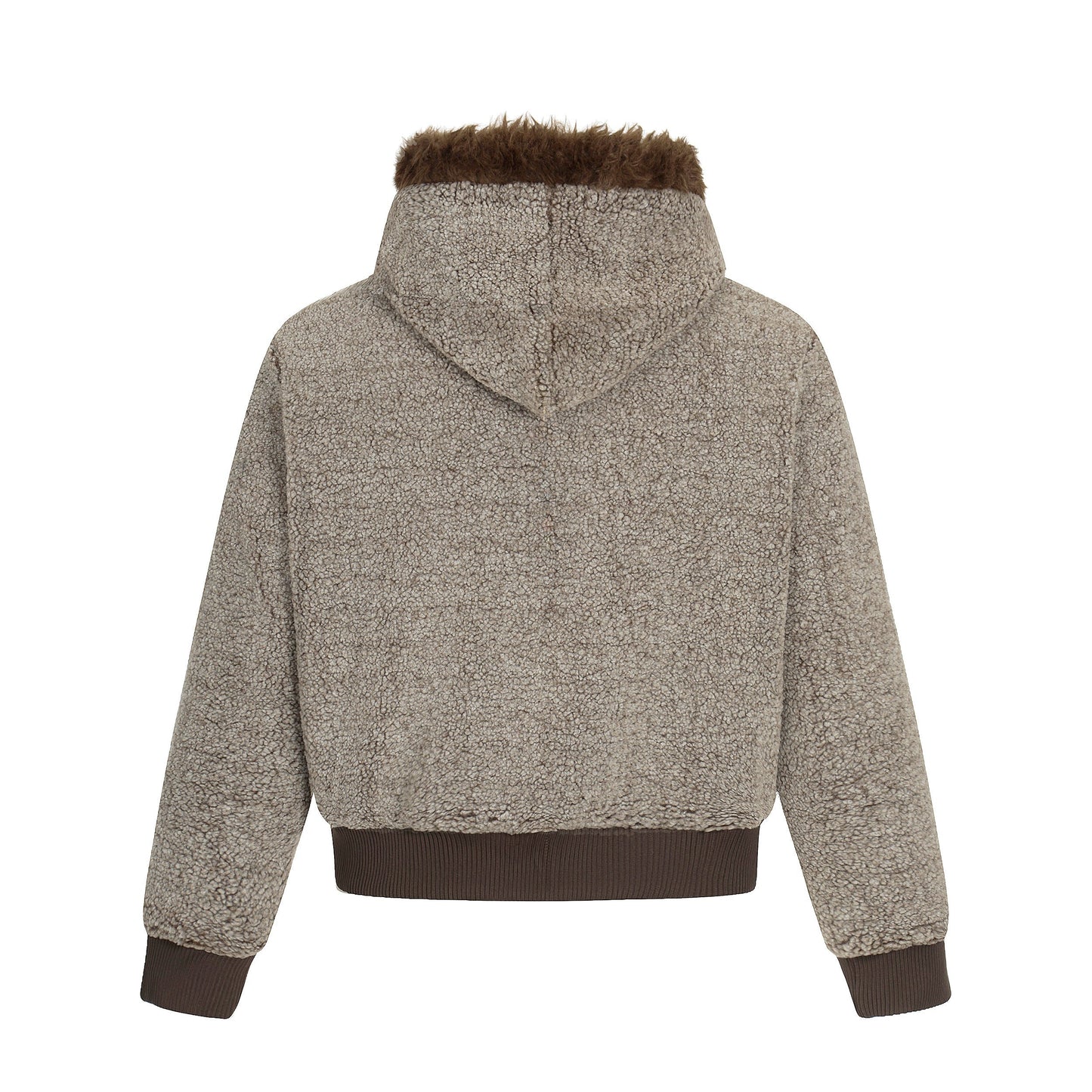 Pine Cocoa | Contrast Hooded Zip Jacket - Luxuryurbanwear